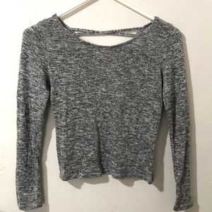 Cross-opened back long sleeve